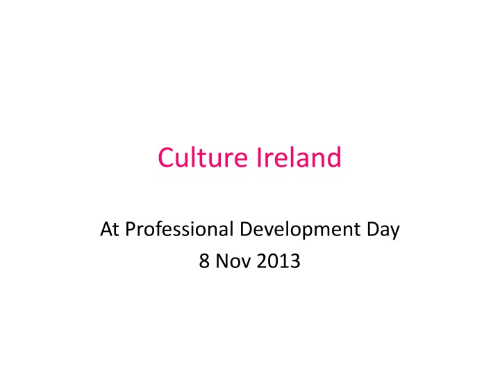 Culture Ireland - Promoting Irish Arts Worldwide