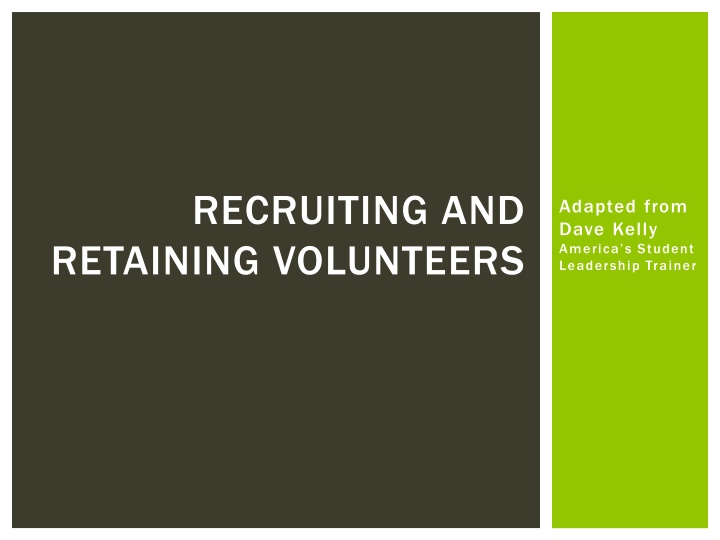 recruiting and retaining volunteers n.w