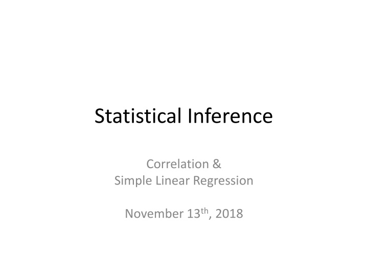statistical inference n.w