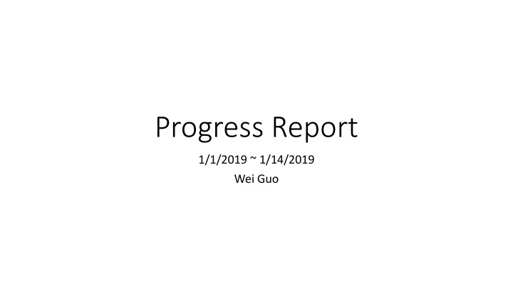 progress report n.w