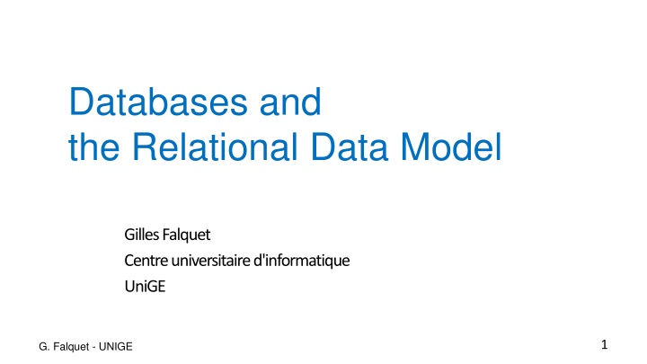 databases and the relational data model n.w