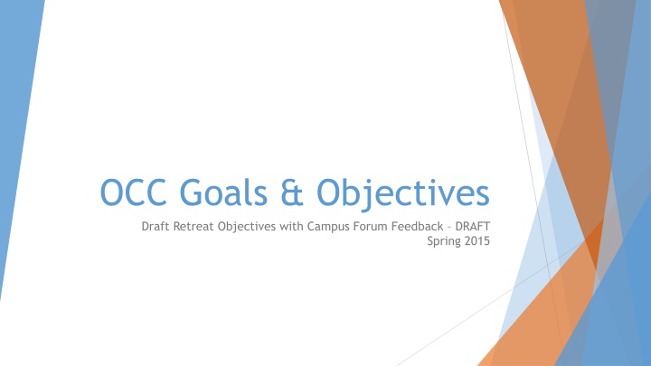 occ goals objectives draft retreat objectives n.w