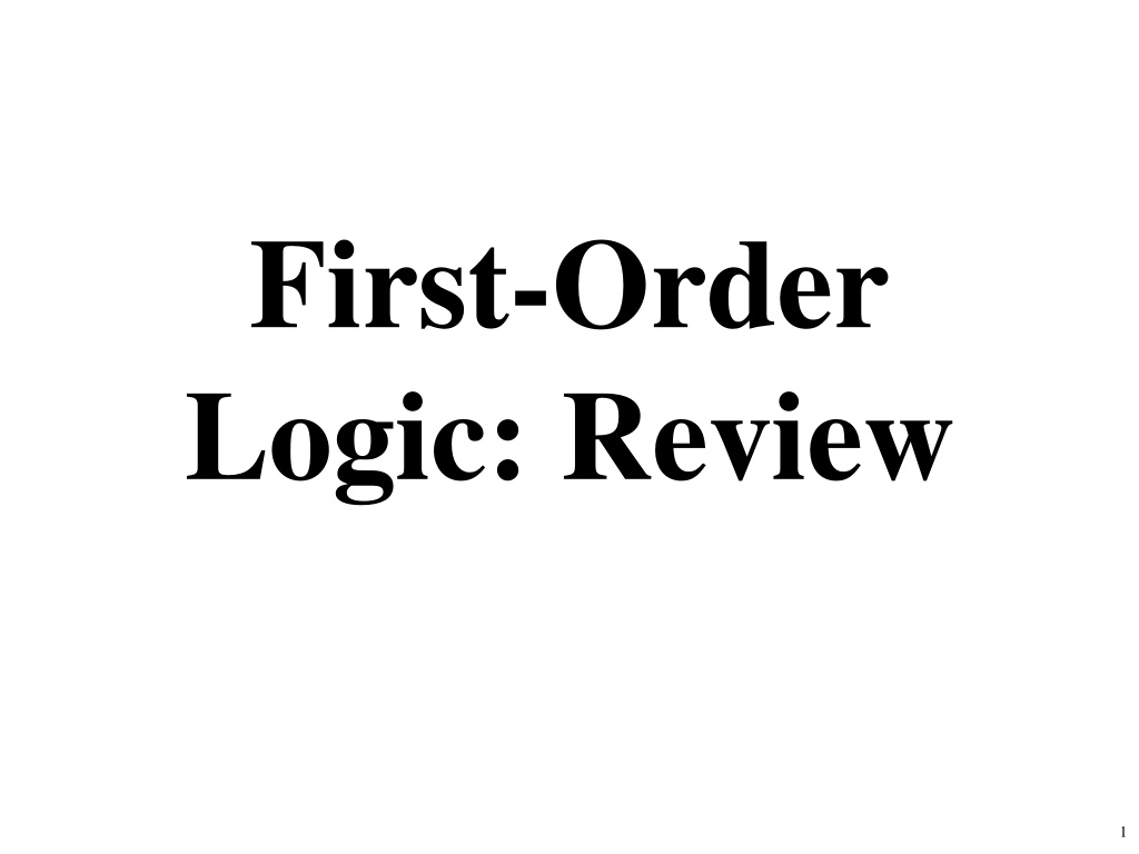 first order logic review n.w