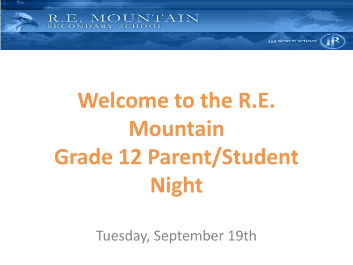 welcome to the r e mountain grade 12 parent n.w