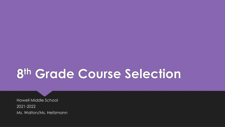 8 th grade course selection n.w