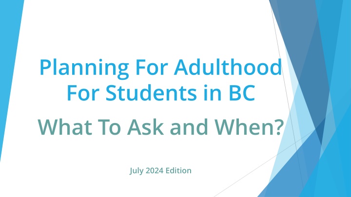 planning for adulthood for students in bc what n.w