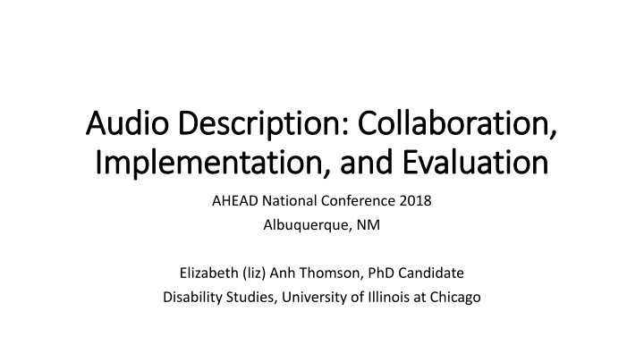 audio description collaboration audio description n.w