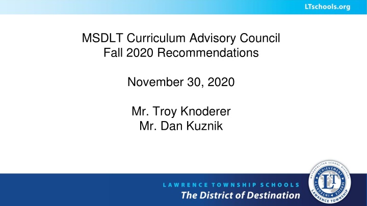 msdlt curriculum advisory council fall 2020 n.w