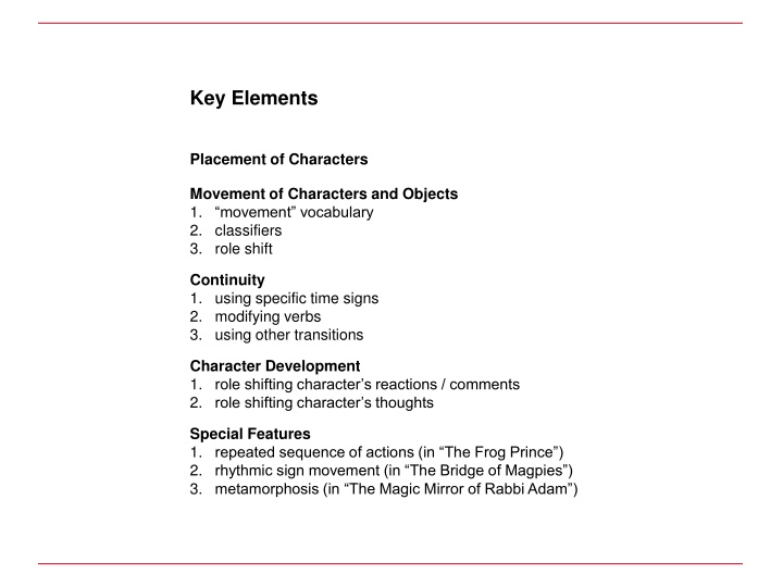 key elements n.w