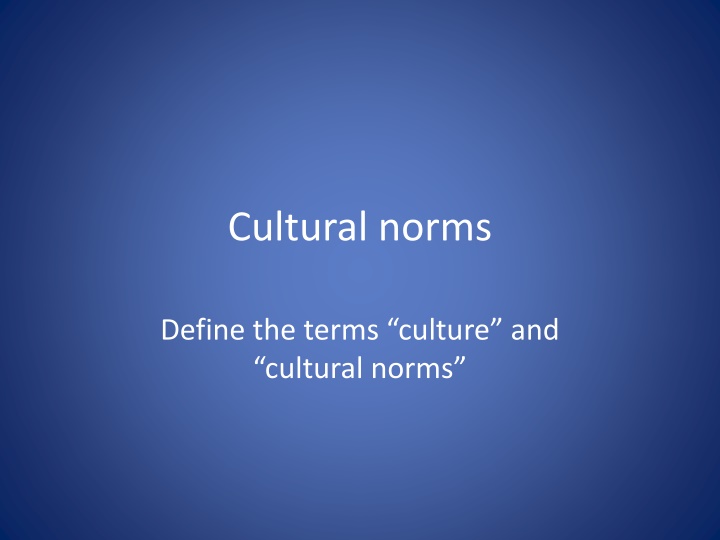 cultural norms n.w