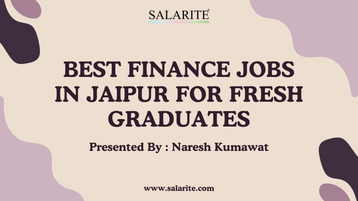best finance jobs in jaipur for fresh graduates n.w