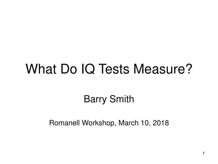what do iq tests measure n.w