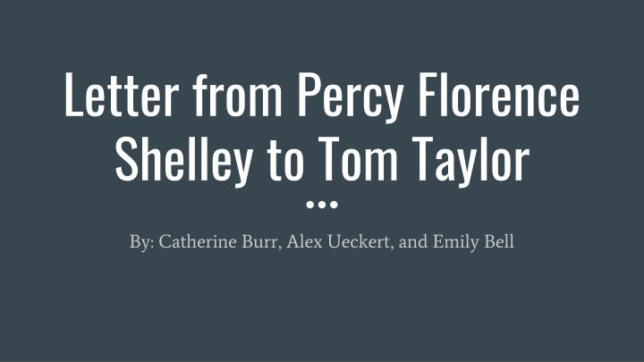 letter from percy florence shelley to tom taylor n.w