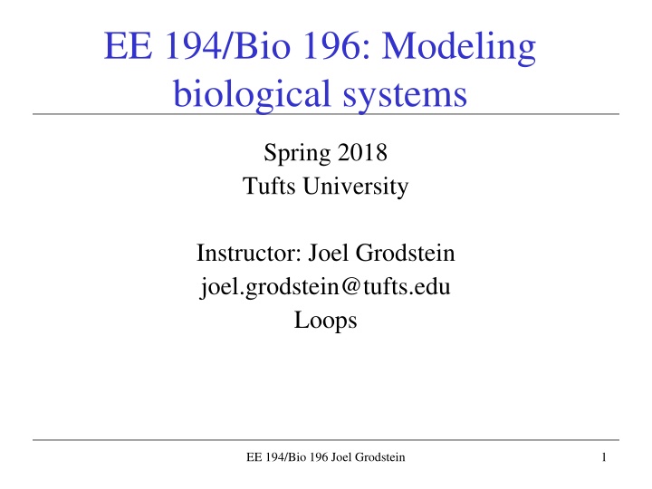 ee 194 bio 196 modeling biological systems n.w