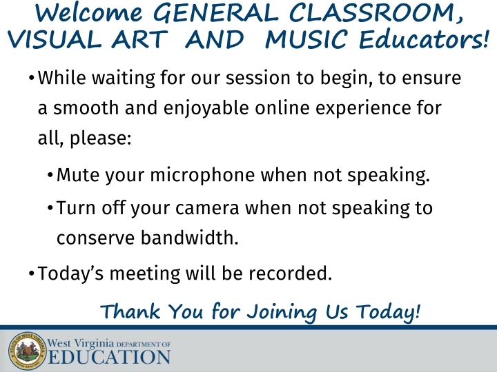 welcome general classroom visual art and music n.w