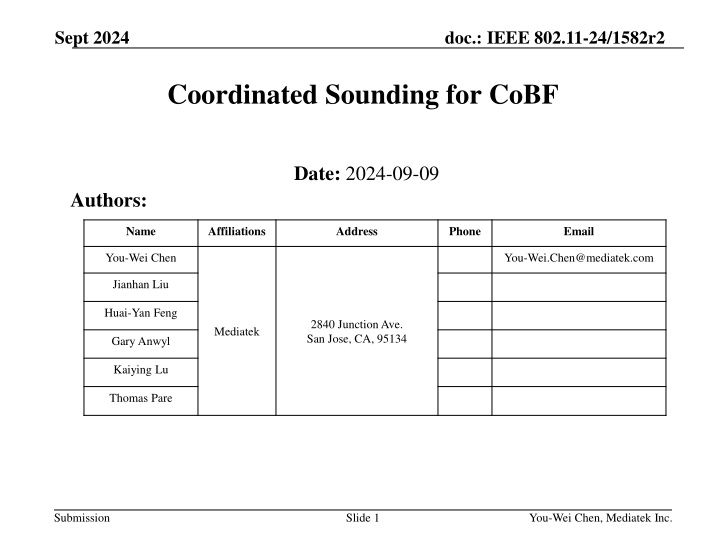 Coordinated Sounding for IEEE 802.11-24: Sequences and Schemes