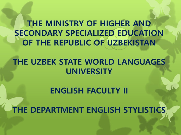 the ministry of higher and secondary specialized n.w