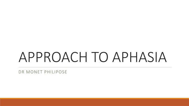 approach to aphasia n.w