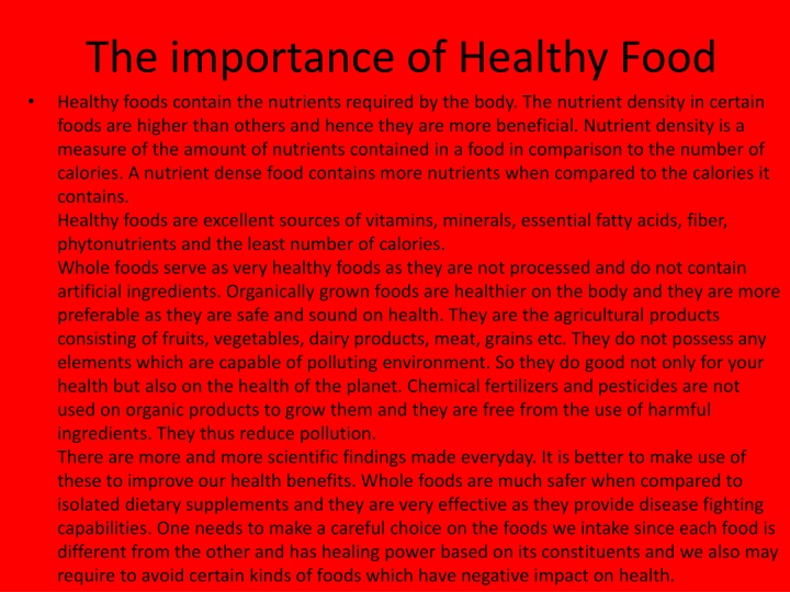 the importance of healthy food healthy foods n.w