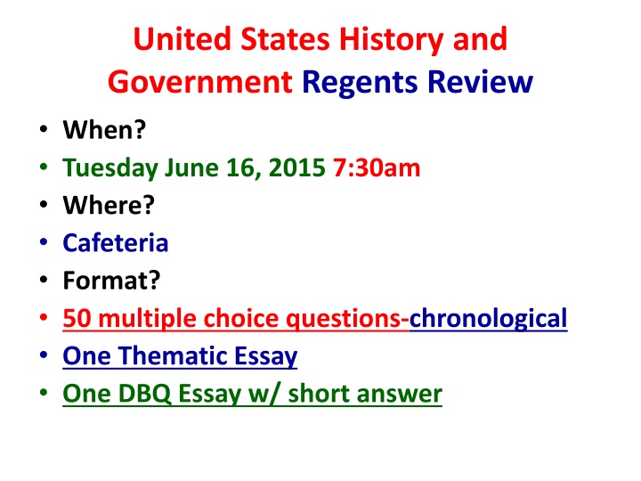 united states history and government regents n.w