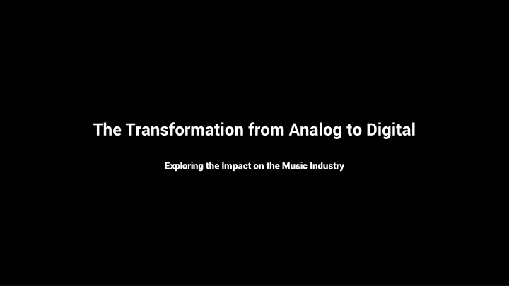 the transformation from analog to digital n.w