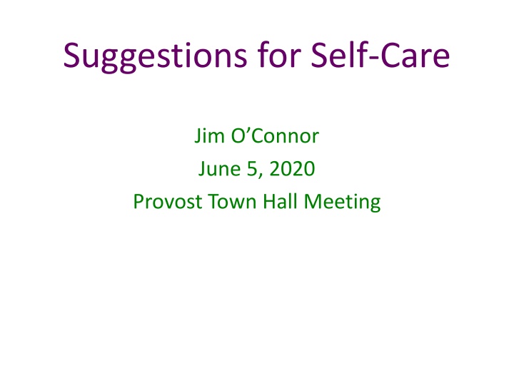 suggestions for self care n.w