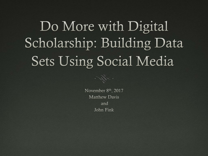 Building Data Sets Using Social Media