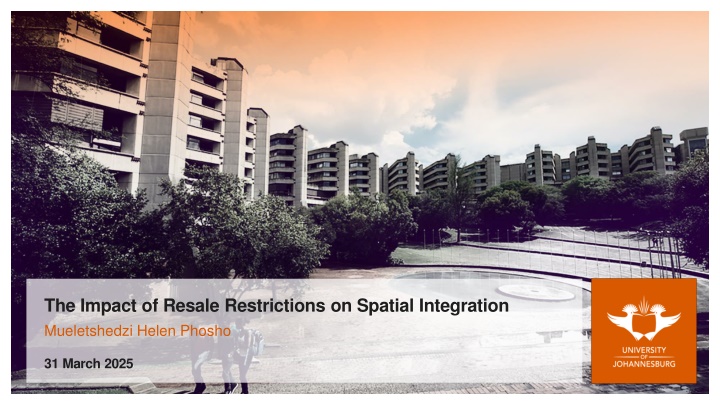 the impact of resale restrictions on spatial n.w