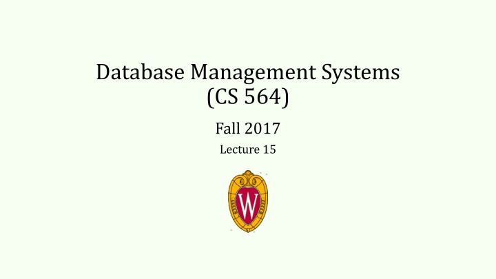 database management systems cs 564 n.w
