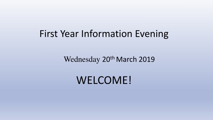 first year information evening n.w