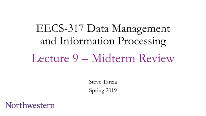eecs 317 data management and information n.w