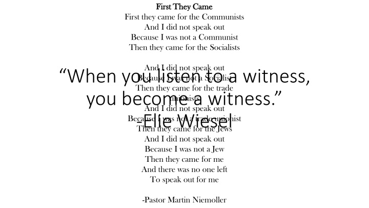 first they came first they came n.w