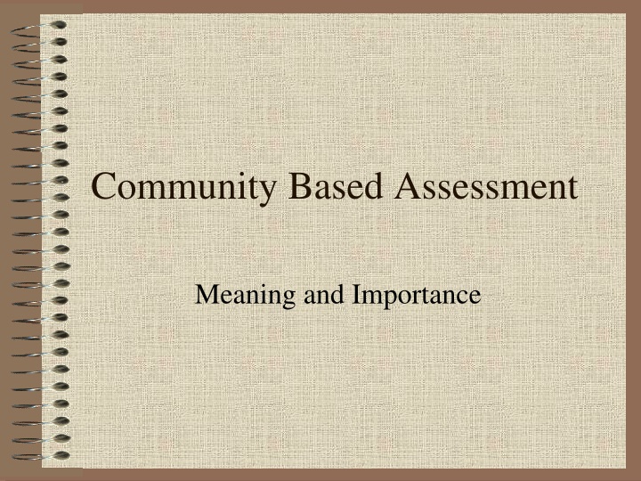 community based assessment n.w