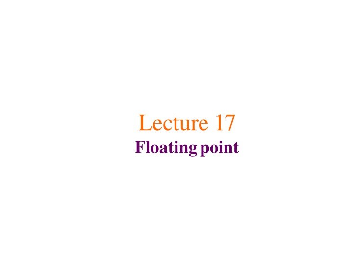 lecture 17 floating point n.w