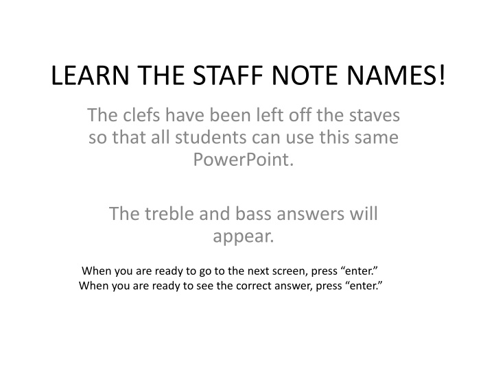learn the staff note names n.w