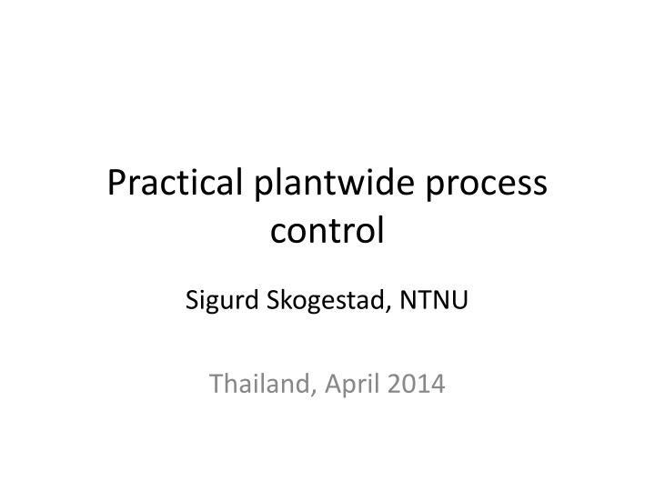 practical plantwide process control n.w