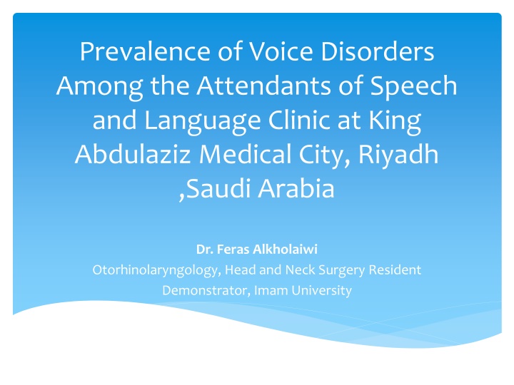 prevalence of voice disorders among n.w