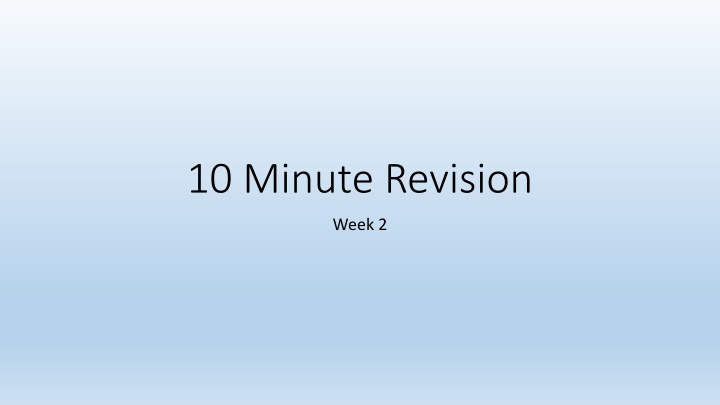 10 minute revision n.w