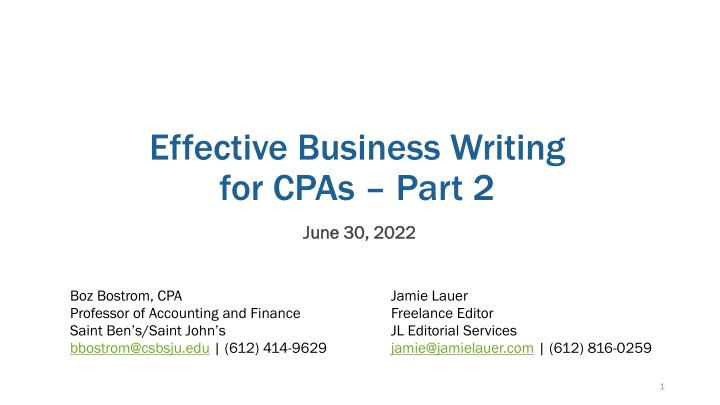 effective business writing for cpas part 2 n.w