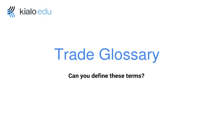 trade glossary n.w