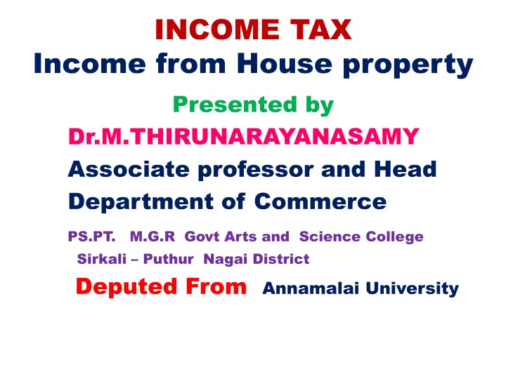 Income from House Property Tax Assessment