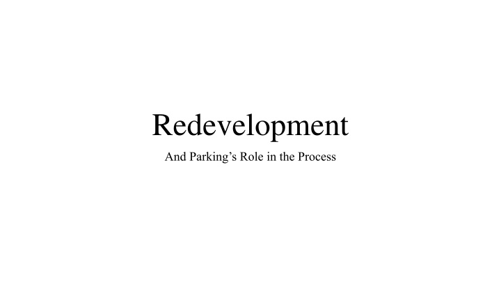 redevelopment n.w