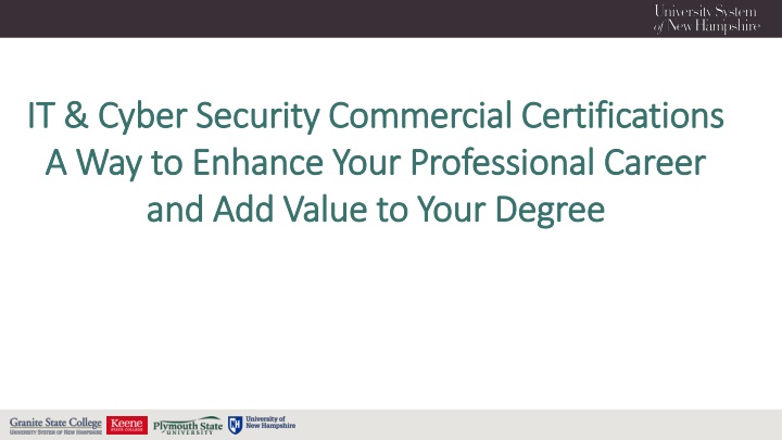 Enhance Your Professional Career with IT/Cyber Security Commercial Certifications