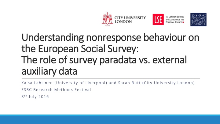understanding nonresponse behaviour n.w