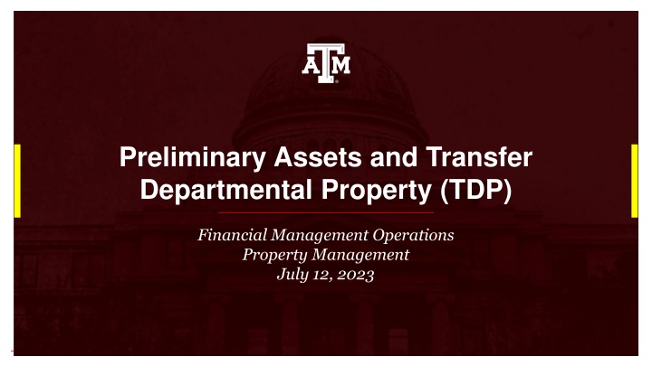 preliminary assets and transfer departmental n.w