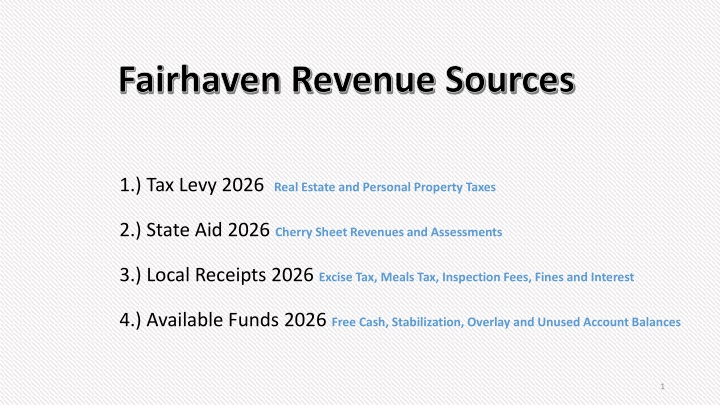 fairhaven revenue sources n.w