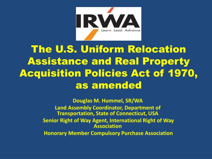 the u s uniform relocation assistance and real n.w