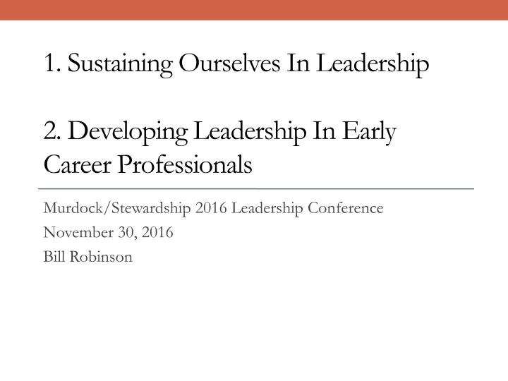 1 sustaining ourselves in leadership n.w