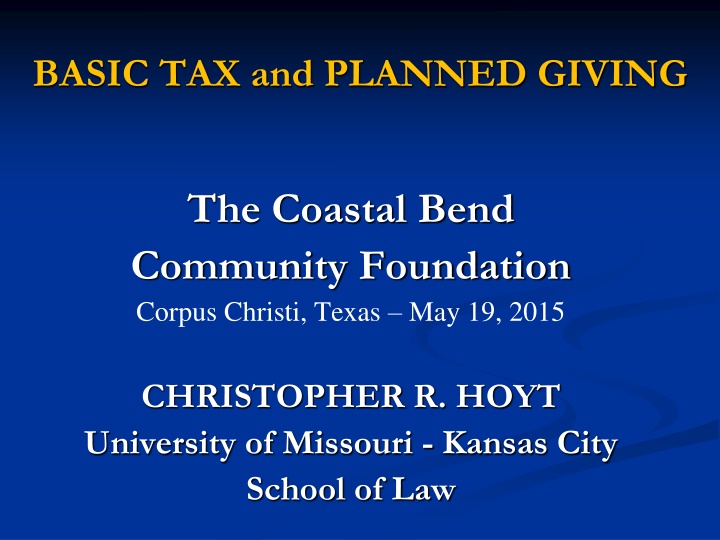 basic tax and planned giving n.w