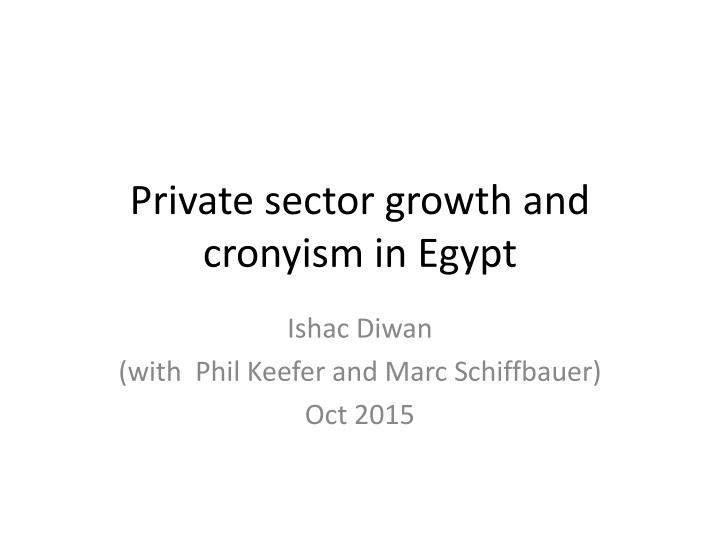 private sector growth and cronyism in egypt n.w